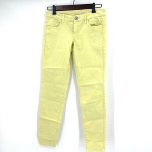 NWT American Eagle Stretch Skinny Jeans Lime Bright yellow green colorful size 4